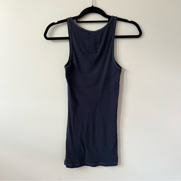 Hollister Dark Navy Blue Ribbed Stretch Tank Top Size L - Picture 2 of 6
